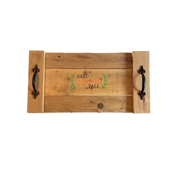 Rustic Fall Sweet Fall Wooden Tray Sign  Farmhouse Autumn Decor with Handles - Picture 3 of 8